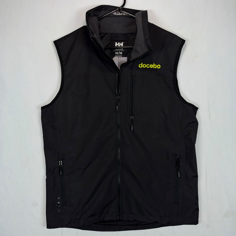 Helly Hansen Mens Medium Helly Tech Protection Vest Black Full Zip Docebo Logo